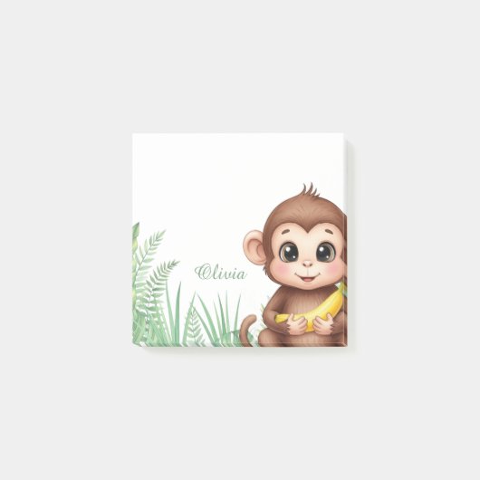 Personalized Monkey Safari Sticky Notes ポストイット (正面)