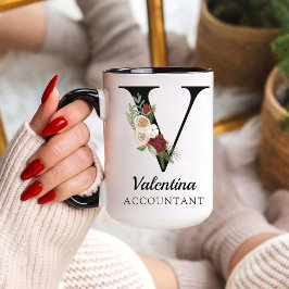 Personalized Monogram Alphabet Mug for Accountant マグカップ