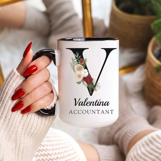 Personalized Monogram Alphabet Mug for Accountant マグカップ