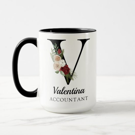 Personalized Monogram Alphabet Mug for Accountant マグカップ (左)