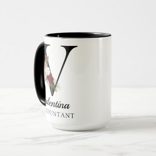 Personalized Monogram Alphabet Mug for Accountant マグカップ (正面左)