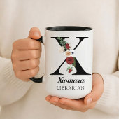Personalized Monogram Alphabet Mug for Book Lover マグカップ