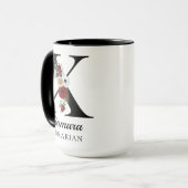 Personalized Monogram Alphabet Mug for Book Lover マグカップ (正面左)