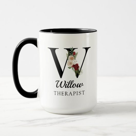 Personalized Monogram Alphabet Mug for Therapist マグカップ (左)