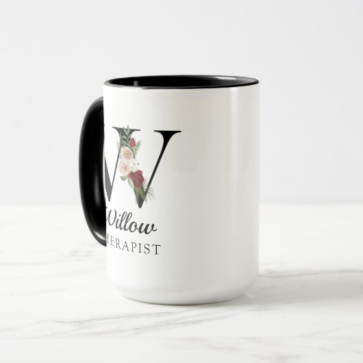 Personalized Monogram Alphabet Mug for Therapist マグカップ (正面左)