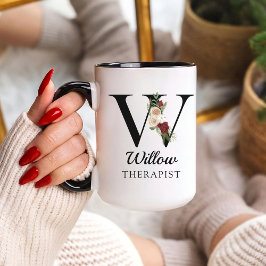 Personalized Monogram Alphabet Mug for Therapist マグカップ