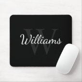 Personalized Monogram and Name Black マウスパッド (マウス)