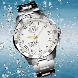 Personalized Monogram and Name black and white 腕時計