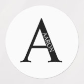 Personalized Monogram and Name Labels ラベル (デザイン1)