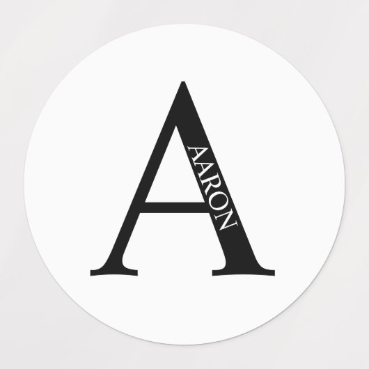 Personalized Monogram and Name Labels ラベル (デザイン1)