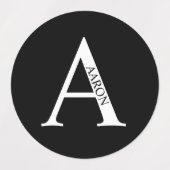 Personalized Monogram and Name Labels ラベル (デザイン2)