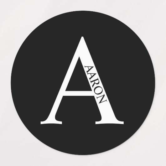 Personalized Monogram and Name Labels ラベル (デザイン1)