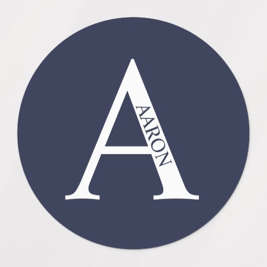 Personalized Monogram and Name Labels ラベル (デザイン2)