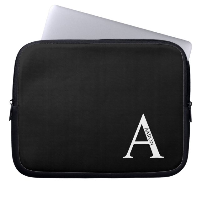 Personalized Monogram and Name Laptop Sleeve ラップトップスリーブ (正面)