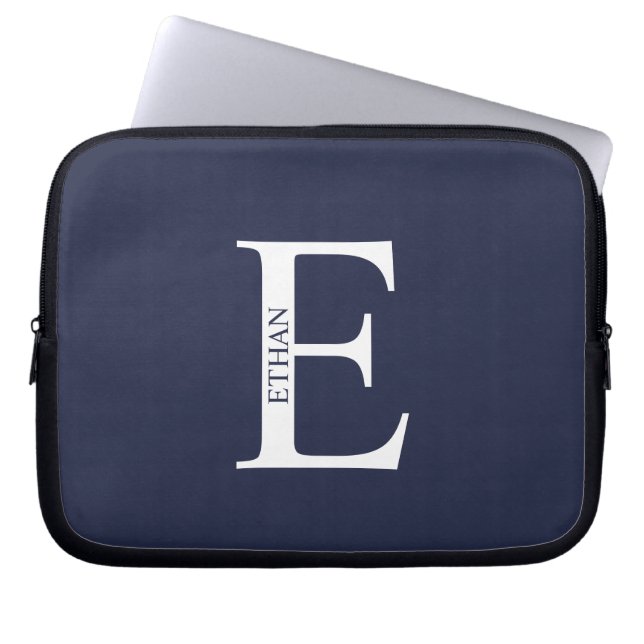 Personalized Monogram and Name Laptop Sleeve ラップトップスリーブ (正面)
