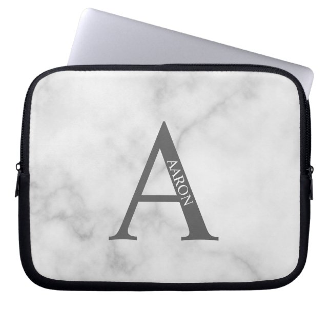 Personalized Monogram and Name Laptop Sleeve ラップトップスリーブ (正面)