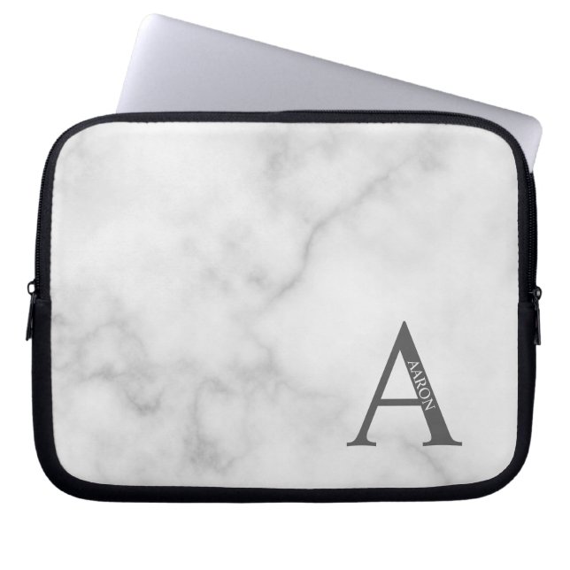 Personalized Monogram and Name Laptop Sleeve ラップトップスリーブ (正面)