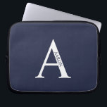 Personalized Monogram and Name Laptop Sleeve ラップトップスリーブ<br><div class="desc">Personalized Monogram and Name Gifts
featuring personalized monogram and name in classic serif font style.</div>