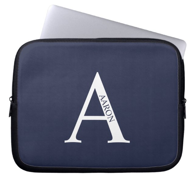 Personalized Monogram and Name Laptop Sleeve ラップトップスリーブ (正面)