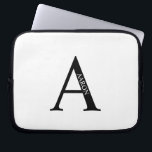 Personalized Monogram and Name Laptop Sleeve ラップトップスリーブ<br><div class="desc">Personalized Monogram and Name Gifts
featuring personalized monogram and name in classic serif font style.</div>