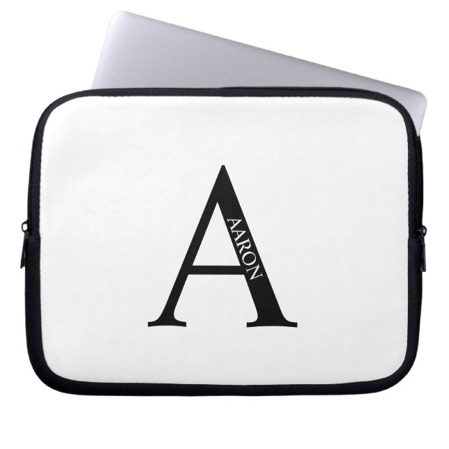 Personalized Monogram and Name Laptop Sleeve ラップトップスリーブ (正面)