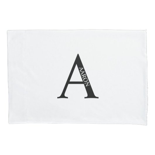 Personalized Monogram and Name Pillow Case 枕カバー (正面)