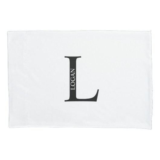 Personalized Monogram and Name Pillow Case 枕カバー (正面)