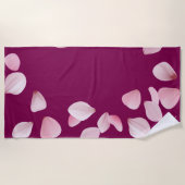 Personalized Monogram Beach Towel with Sakura ビーチタオル (正面)