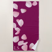 Personalized Monogram Beach Towel with Sakura ビーチタオル (正面)
