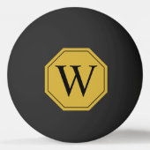 Personalized Monogram Black Ping Pong Ball Design 卓球ボール (裏面)