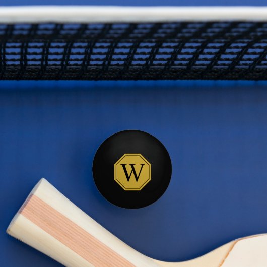 Personalized Monogram Black Ping Pong Ball Design 卓球ボール (テーブル)
