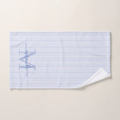 Personalized Monogram Blue & White Stripes バスタオルセット (ハンドタオル)