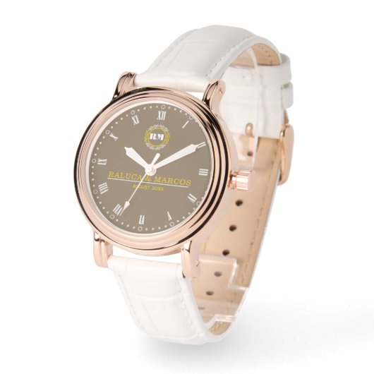 Personalized  Monogram Couples name 腕時計 (傾斜)