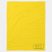 Personalized Monogram Date Fleece Blanket Gift フリースブランケット (正面)