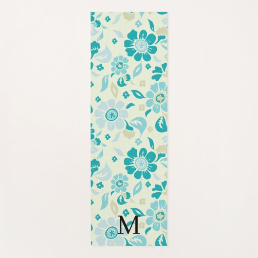 Personalized monogram elegant floral pattern ヨガマット (正面)