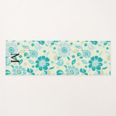 Personalized monogram elegant floral pattern ヨガマット (正面(横))