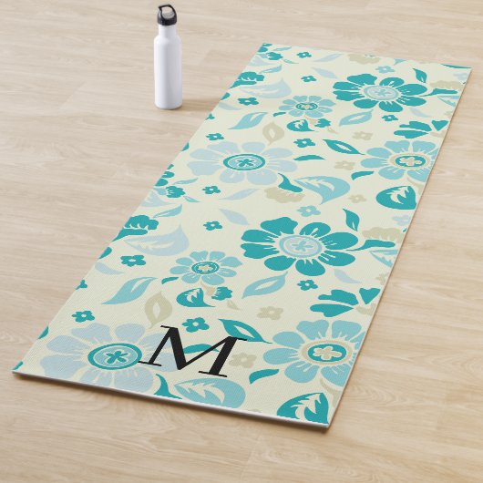 Personalized monogram elegant floral pattern ヨガマット (インサイチュ)