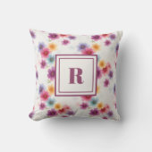 Personalized Monogram – Elegant Modern Floral  クッション (正面)