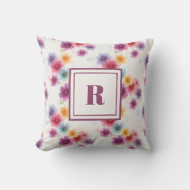Personalized Monogram – Elegant Modern Floral  クッション