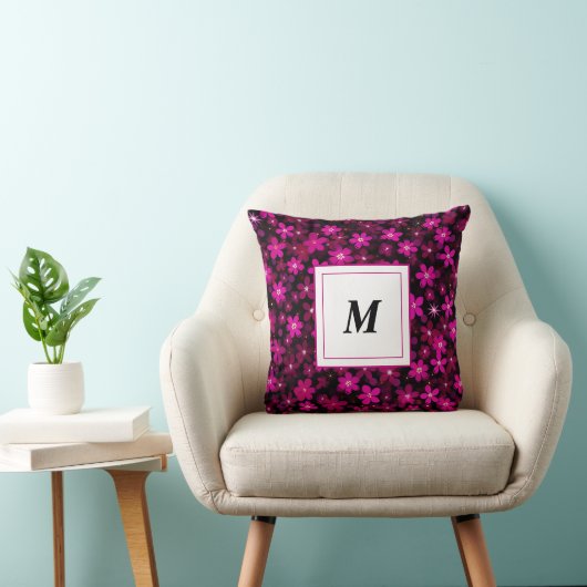 Personalized Monogram - Elegant Modern Floral  クッション (椅子)