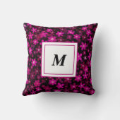 Personalized Monogram - Elegant Modern Floral  クッション (裏面)