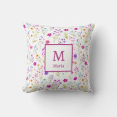 Personalized Monogram - Elegant Modern Floral  クッション (正面)