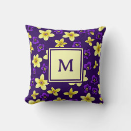 Personalized Monogram – Elegant Modern Floral  クッション