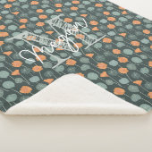 Personalized Monogram Floral Doodle Fleece Blanket シェルパブランケット (3/4)