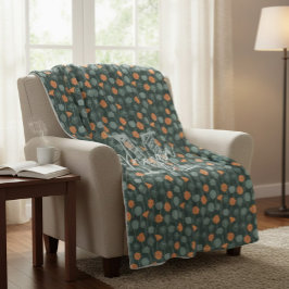 Personalized Monogram Floral Doodle Fleece Blanket フリースブランケット