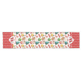 Personalized Monogram Gingerbread Cookie Christmas ショートテーブルランナー (横)