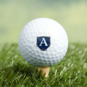 Personalized Monogram Golf Balls - Navy Blue Crest ゴルフボール (インサイチュ 木)