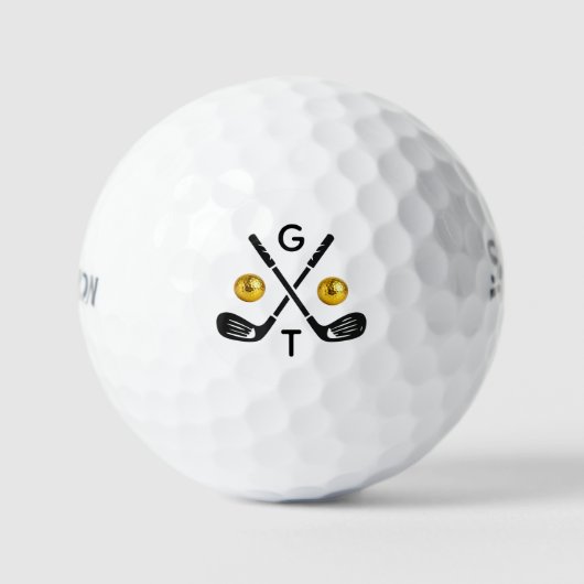 Personalized Monogram Golf Clubs Golf Balls ゴルフボール (正面)