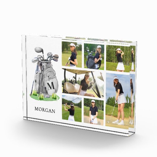 Personalized Monogram Golf Photo Collage フォトブロック (右)