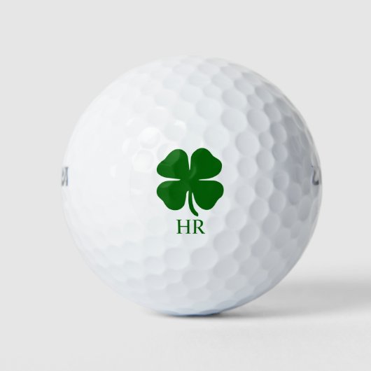 Personalized Monogram Green Clover ゴルフボール (正面)